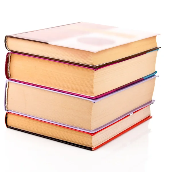 Bücher mit festem Einband isoliert auf weiß — Stockfoto
