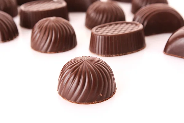 Chocolade geïsoleerd op wit — Stockfoto