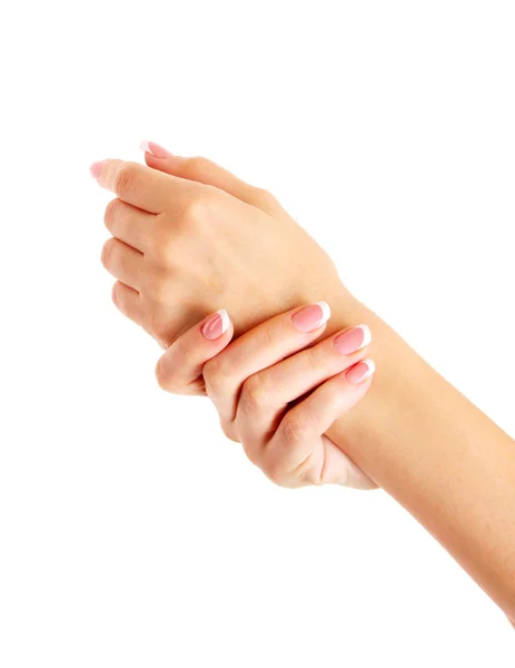 Ženská ruka izolovaných na bílém — Stock fotografie