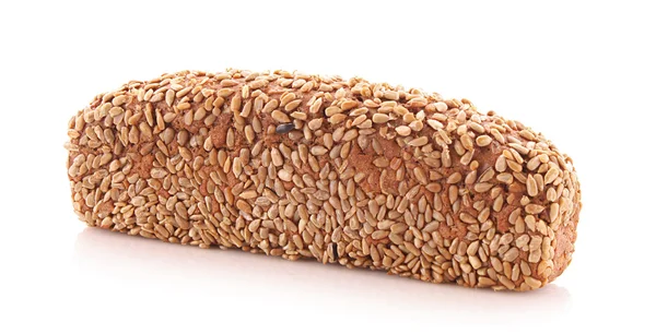 A napraforgómag elszigetelt fehér kenyér — Stock Fotó