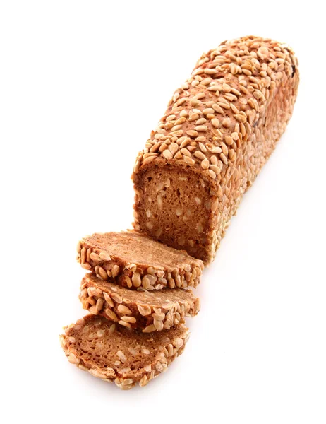 Pane con semi di girasole isolati su bianco — Foto Stock
