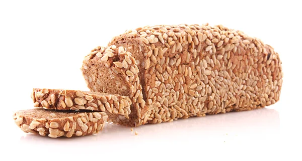 Pane con semi di girasole isolati su bianco — Foto Stock
