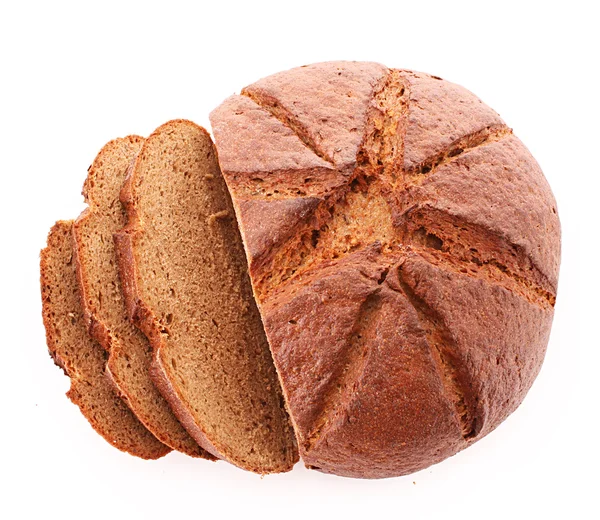 Brood geïsoleerd op wit — Stockfoto