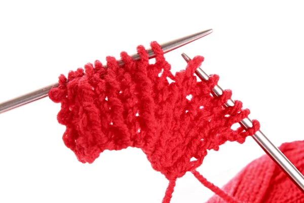 Pattern of knitting isolated on white — Stock Photo, Image