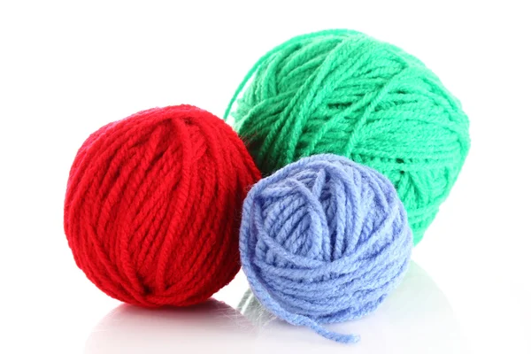 Bolas de lana de color árbol aisladas en blanco — Foto de Stock