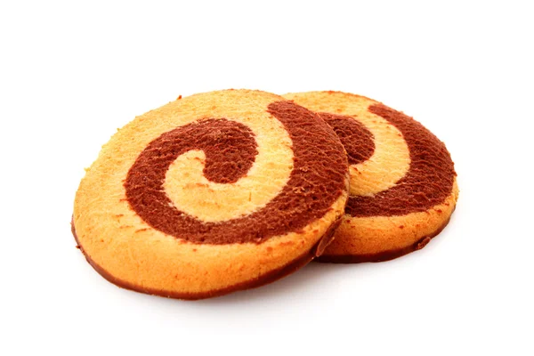Biscuits au chocolat isolés sur blanc — Photo