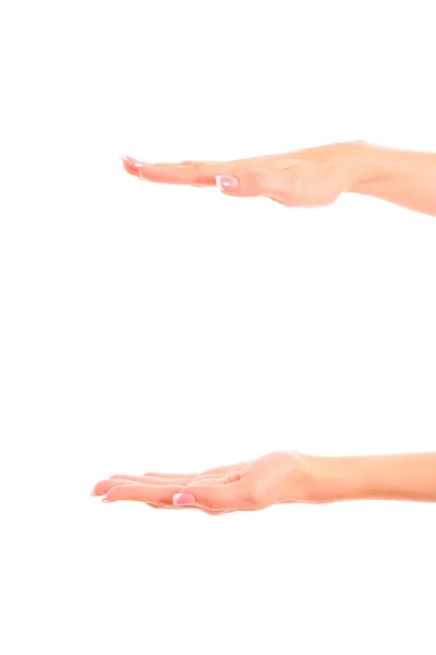 Kvinnans hand isolerad på vit — Stockfoto