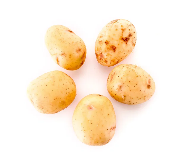 Několik brambor izolovaných na bílém — Stock fotografie