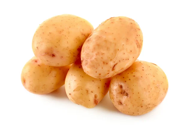Wenige Kartoffeln isoliert auf weiß — Stockfoto