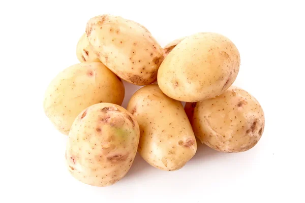 Poucas batatas isoladas em branco — Fotografia de Stock