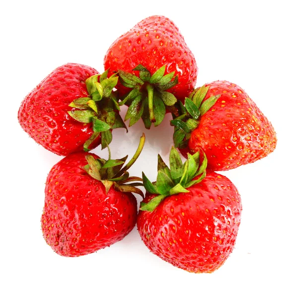 딸기 흰색 절연 — 스톡 사진