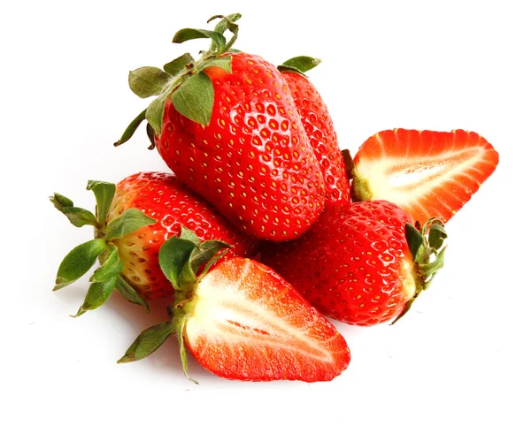 Några jordgubbar isolerad på vit — Stockfoto