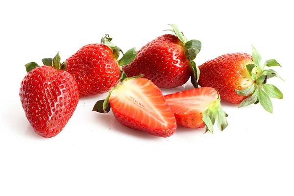 Några jordgubbar isolerad på vit — Stockfoto