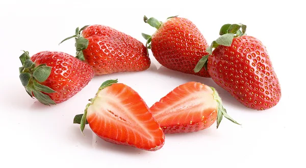 Few strawberries isolated on white — Stock Photo, Image