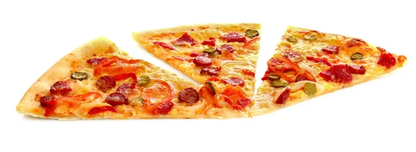 Tasty Italian pizza over white — Stock Photo, Image