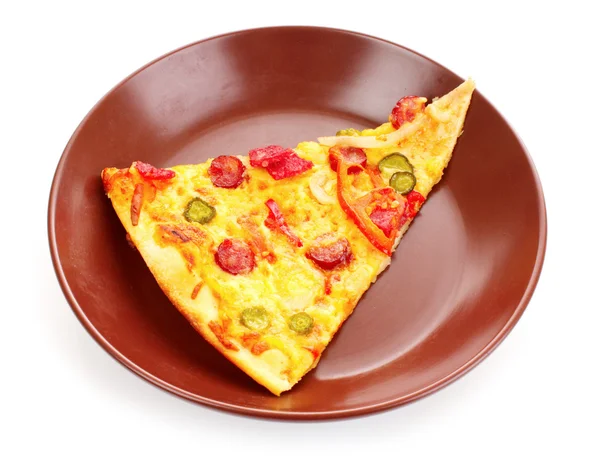 Tasty Italian pizza on plate — Stock Photo, Image