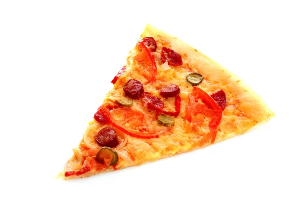 흰색 위에 맛 있는 이탈리아 피자의 평화 — 스톡 사진