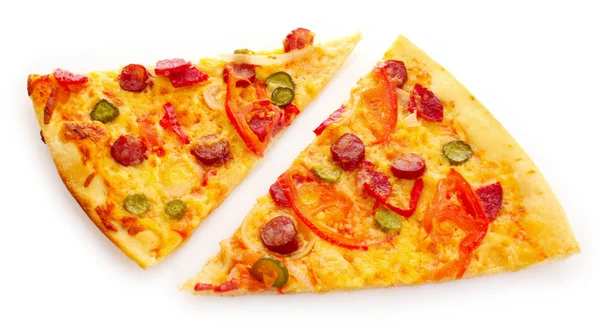 Mír chutné italské pizzy přes bílý — Stock fotografie