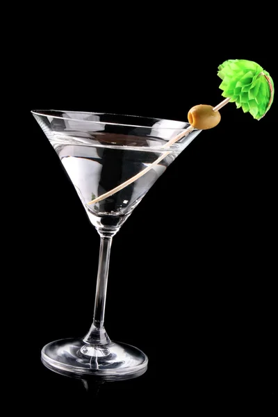 Vidro Martini sobre fundo preto — Fotografia de Stock