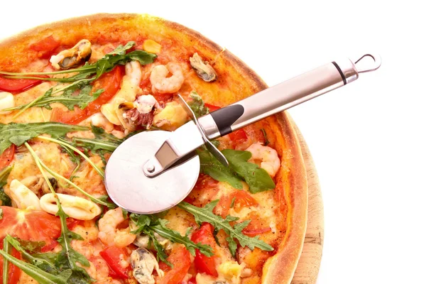 Tasty Pizza isolated on white — Stock Photo, Image