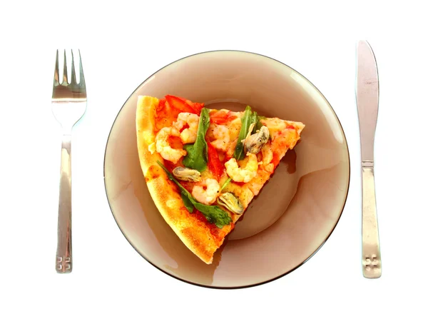 Tasty pizza isoalted on white — Stock Photo, Image