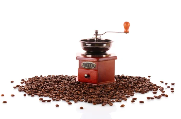 Moedor de café isolado em branco — Fotografia de Stock