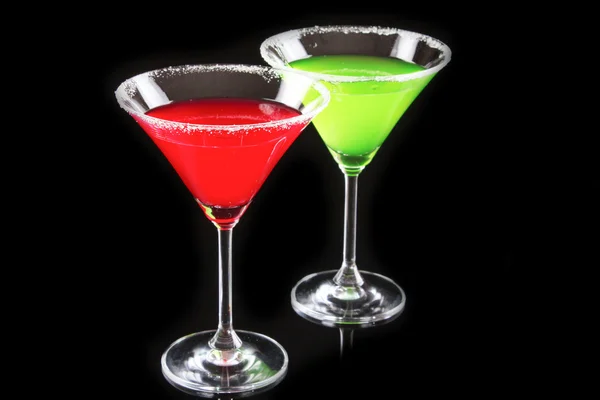 Martini glasses on black background — Stock Photo, Image