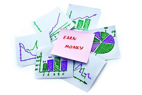 Bloc de notas con texto de "ganar dinero" — Foto de Stock