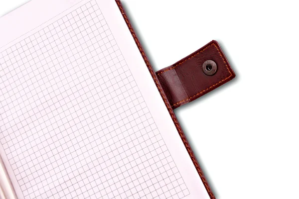 Öppnade notebook isolerad på vit — Stockfoto