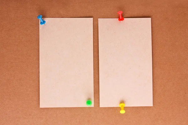 stock image Reminder notes with pin on cardboard