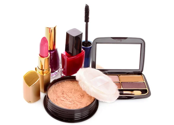 Fehér alapon izolált kozmetikai termékek — Stock Fotó