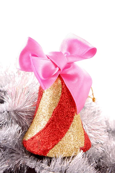Christmas bell in glanzende decoratie — Stockfoto