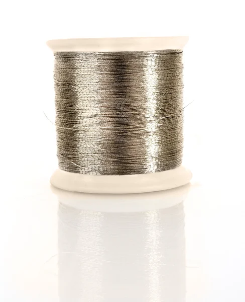 Metallic thread isolated on white — Stock Photo, Image