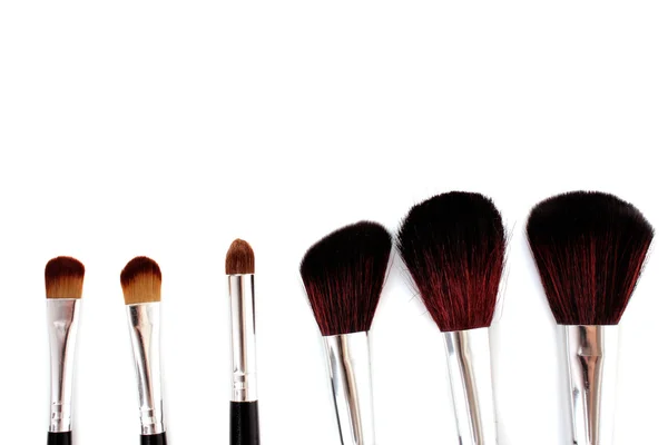 stock image Cosmetic brushes on white