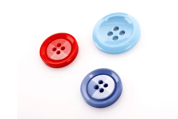 Три кнопки изолированы на белом — стоковое фото