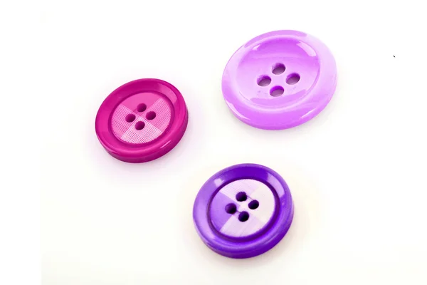 Três botões isolados em branco — Fotografia de Stock