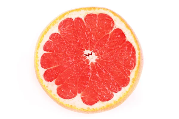 Close up of sliced pink grapefruit isolated on white — Stock Photo, Image