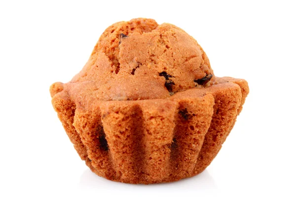 Muffin s rozinkami izolovaných na bílém — Stock fotografie