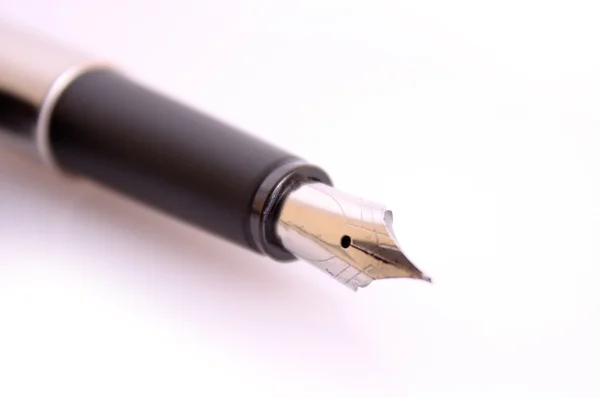 Pen close-up over Wit — Stockfoto