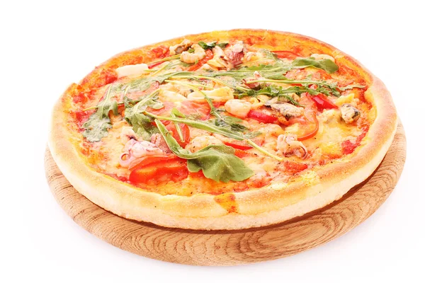 Pizza isoliert auf weiß Stockbild