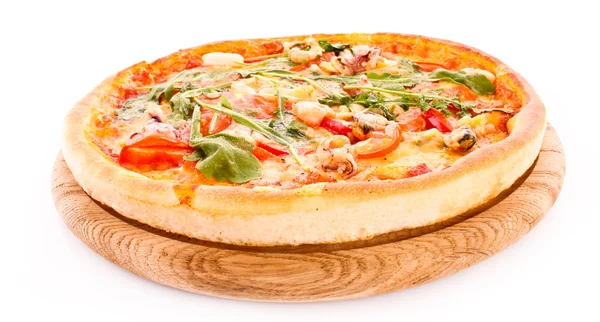 Pizza isoliert auf weiß Stockbild