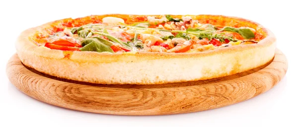 Pizza isolata su bianco Foto Stock Royalty Free