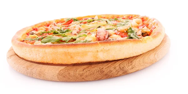ピザは白で隔離され ロイヤリティフリーのストック写真