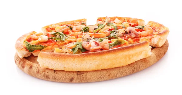 Pizza isoliert auf weiß Stockfoto