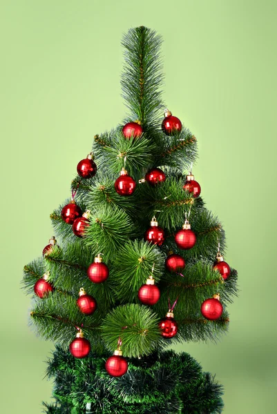 Christmas tree with glass red balls Royalty Free Stock Images