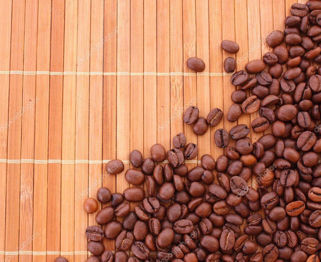 Coffee Grains On Brown Background ⬇ Stock Photo Image By © Belchonock