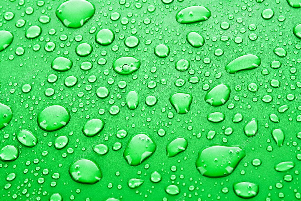 Green water drops background Stock Photo by ©belchonock 6789638