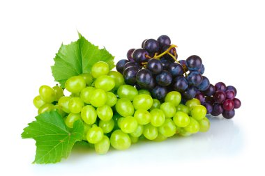 Ripe grapes isolated on white clipart