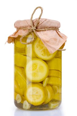 Glass with canned squash clipart