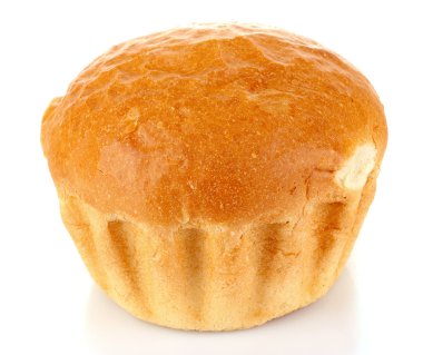 pişmiş ekmek üzerine beyaz izole